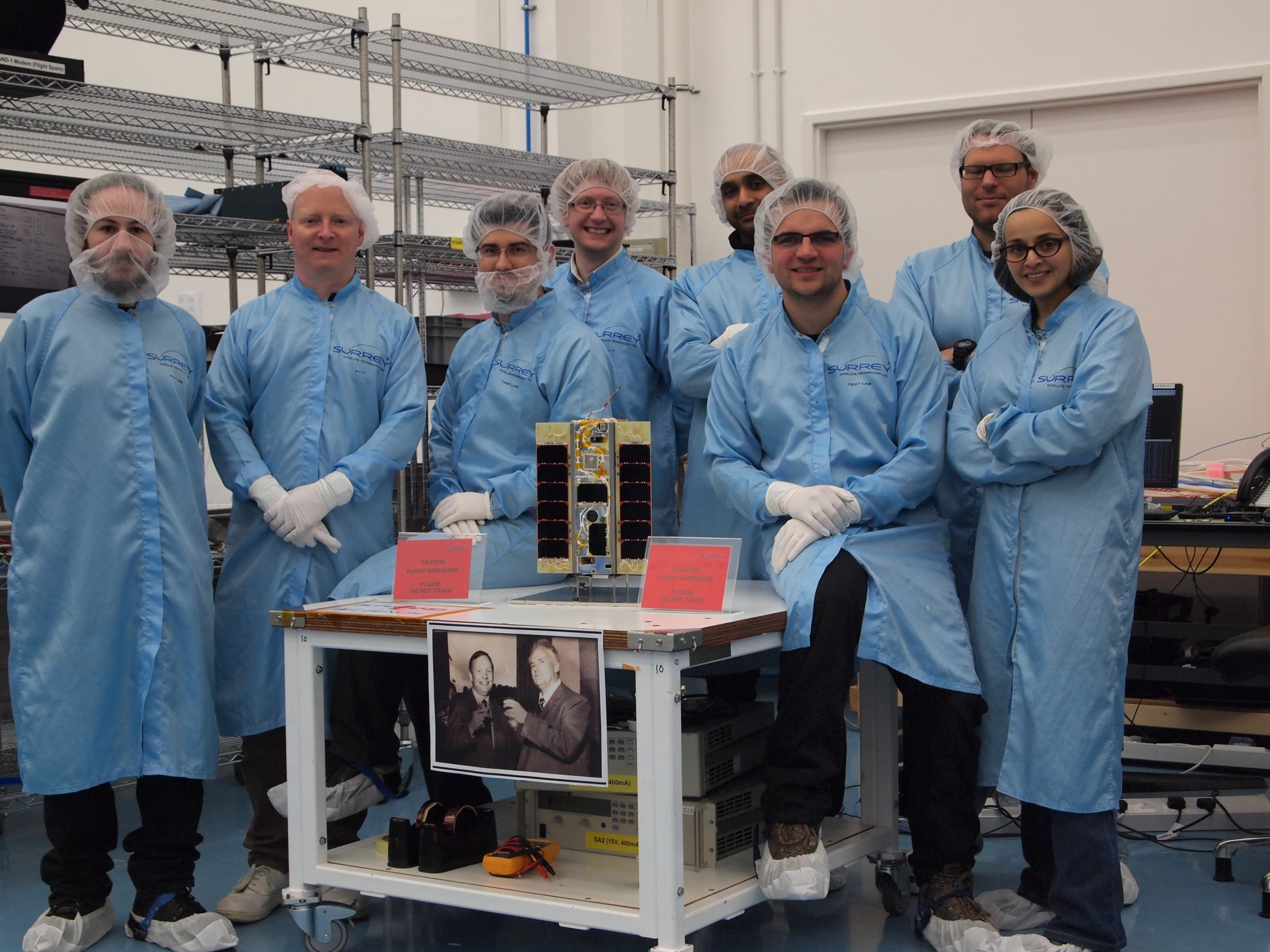 The Surrey Space Centre and SSTL team responsible for the STRaND-1