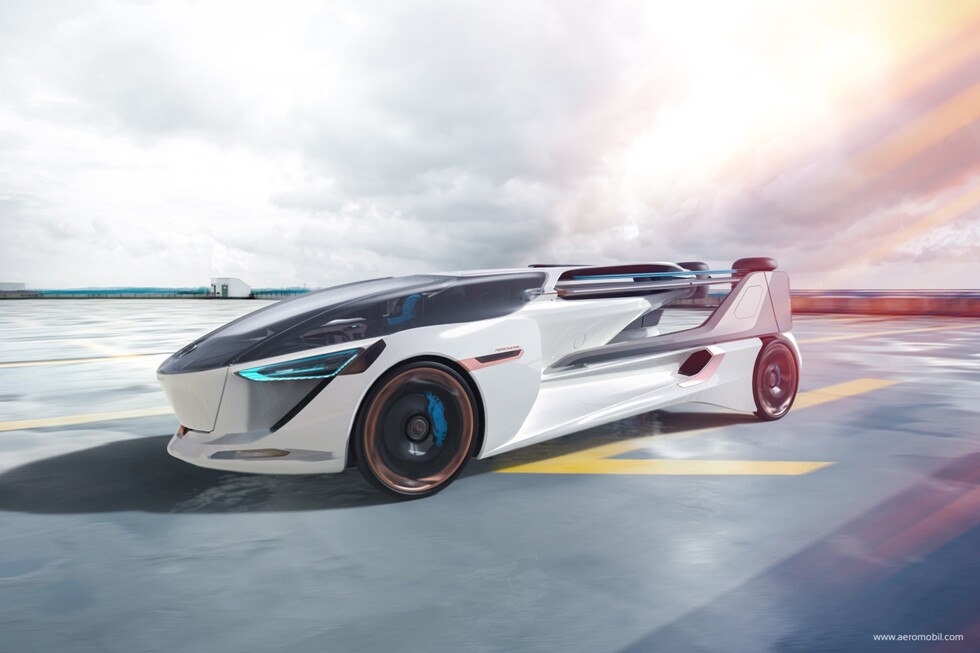 The AeroMobil 5.0 VTOL's wings will fold back when it's in "ground mode"