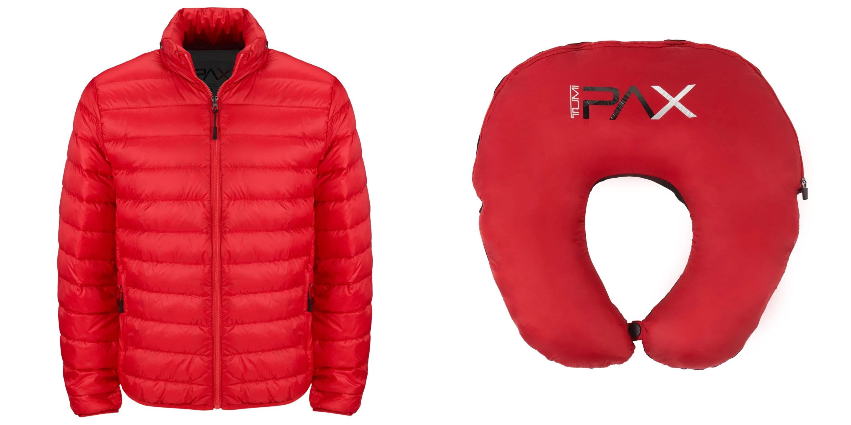 Tumi's Patrol Travel Puffer Jacket transforms into a pillow via a pouch in the collar