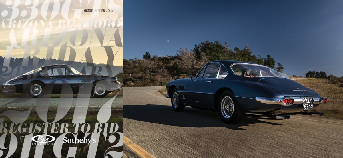 The cover car for Gooding & Co's Scottsdale catalog, this 1961 Ferrari 400 Superamerica SWB Aerodinamico sold for $3,080,000