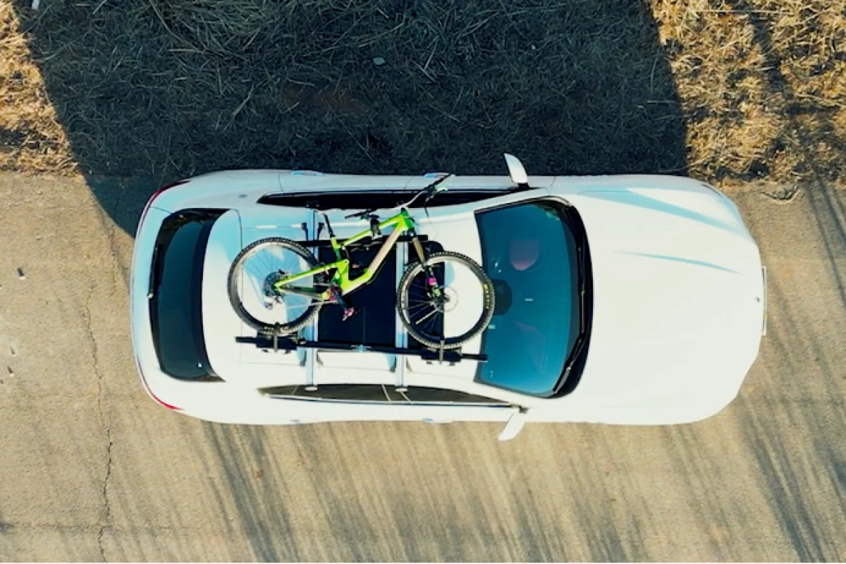 The KTOP Bike Rack carries the bike horizontally instead of vertically