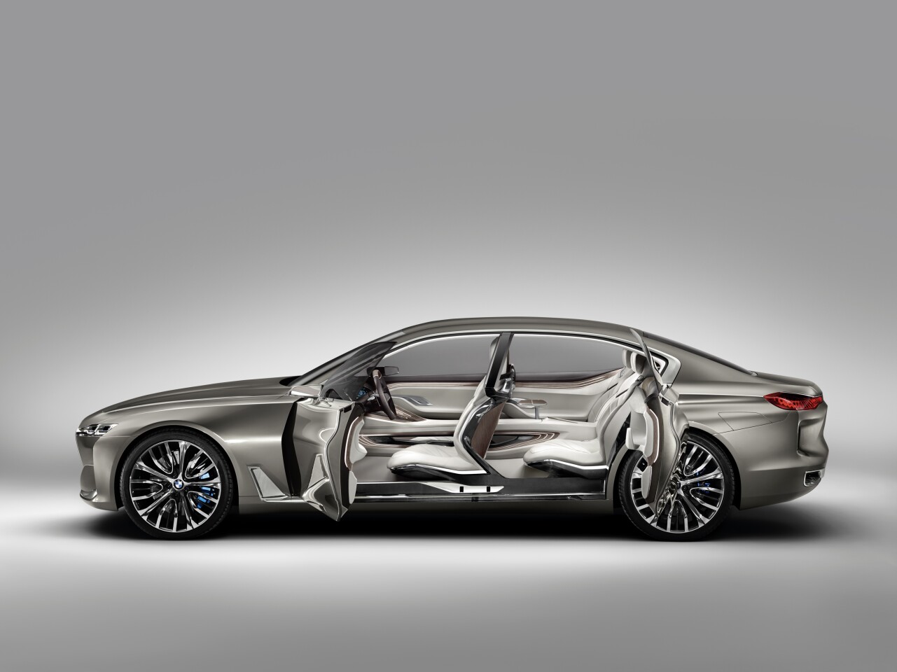 BMW uses a light B-pillar and rear coach doors