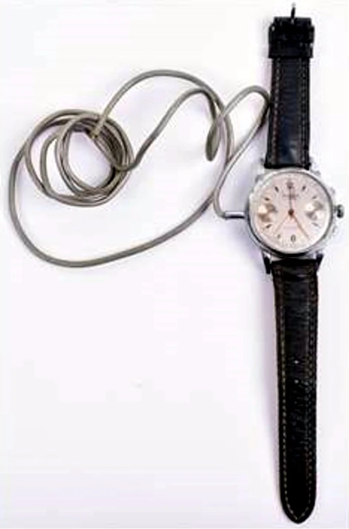 A watch concealing a hidden microphone