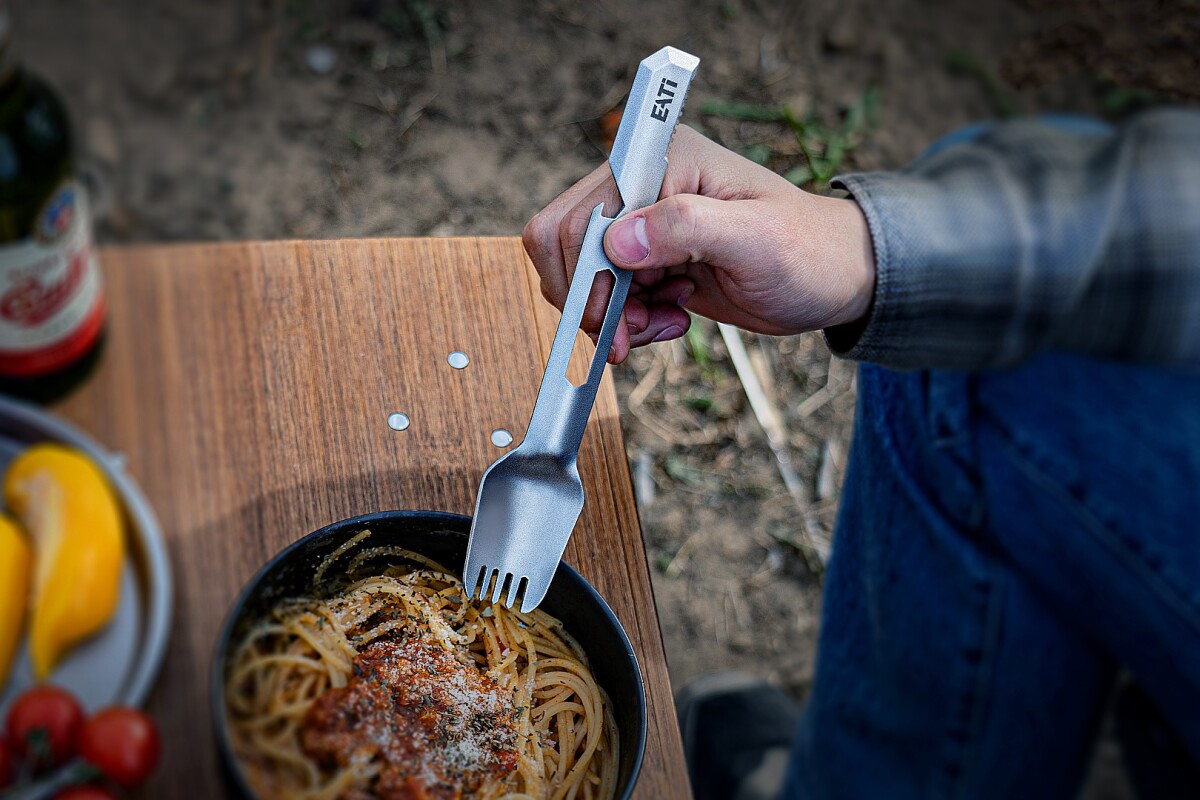 Titanium utensil may look like a simple spork, but it packs 10 functions