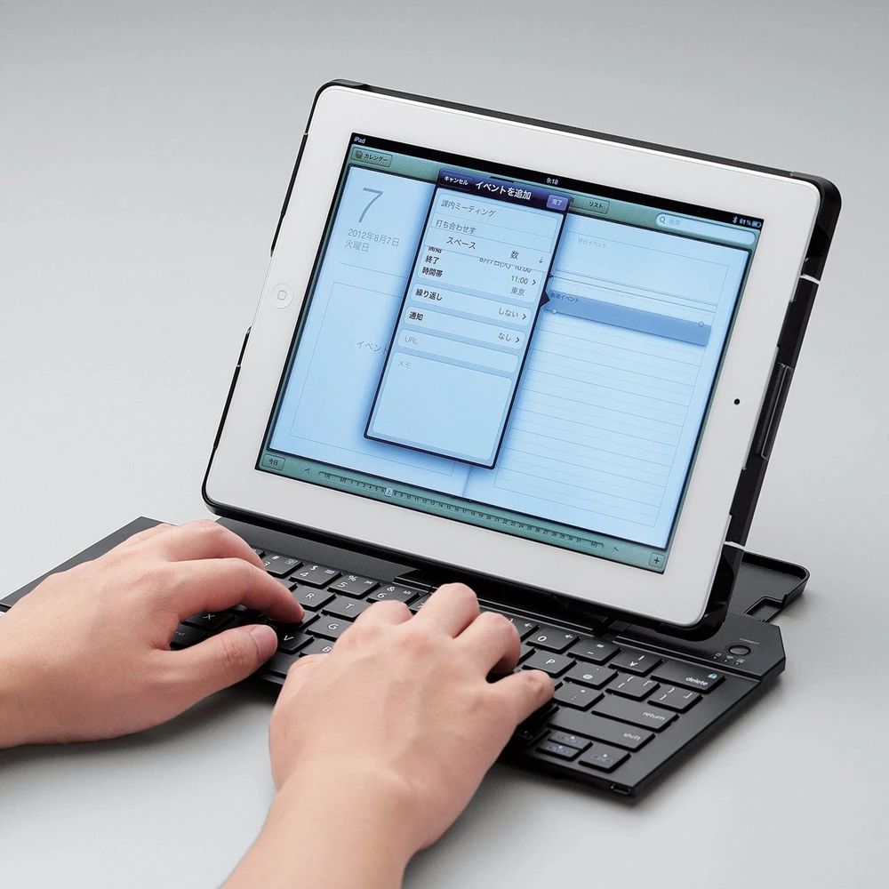 The TK-FBP048ECBK iPad case features a full-sized physical keyboard