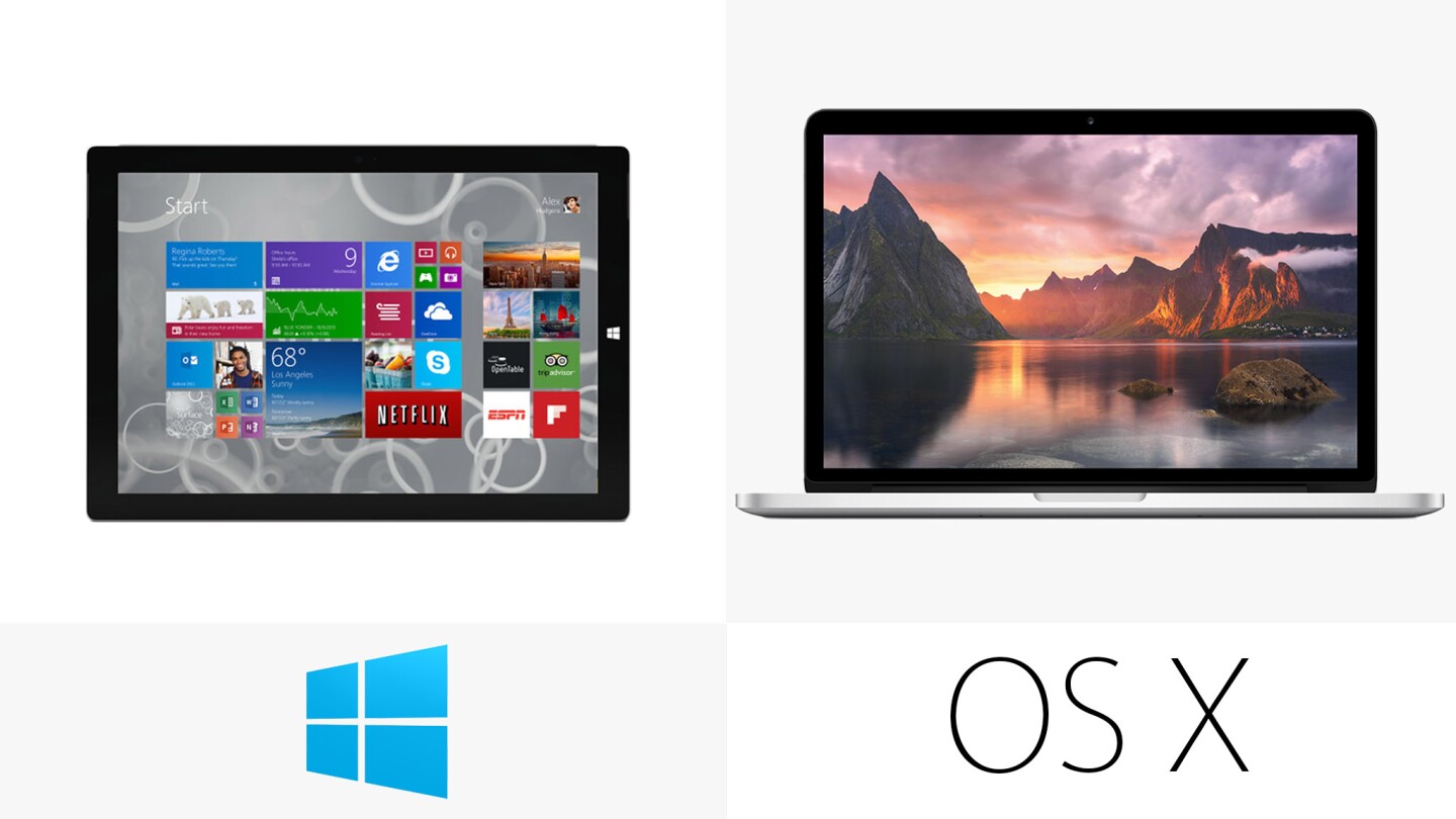 It's Windows 8.1 Pro vs. OS X 10.9 Mavericks