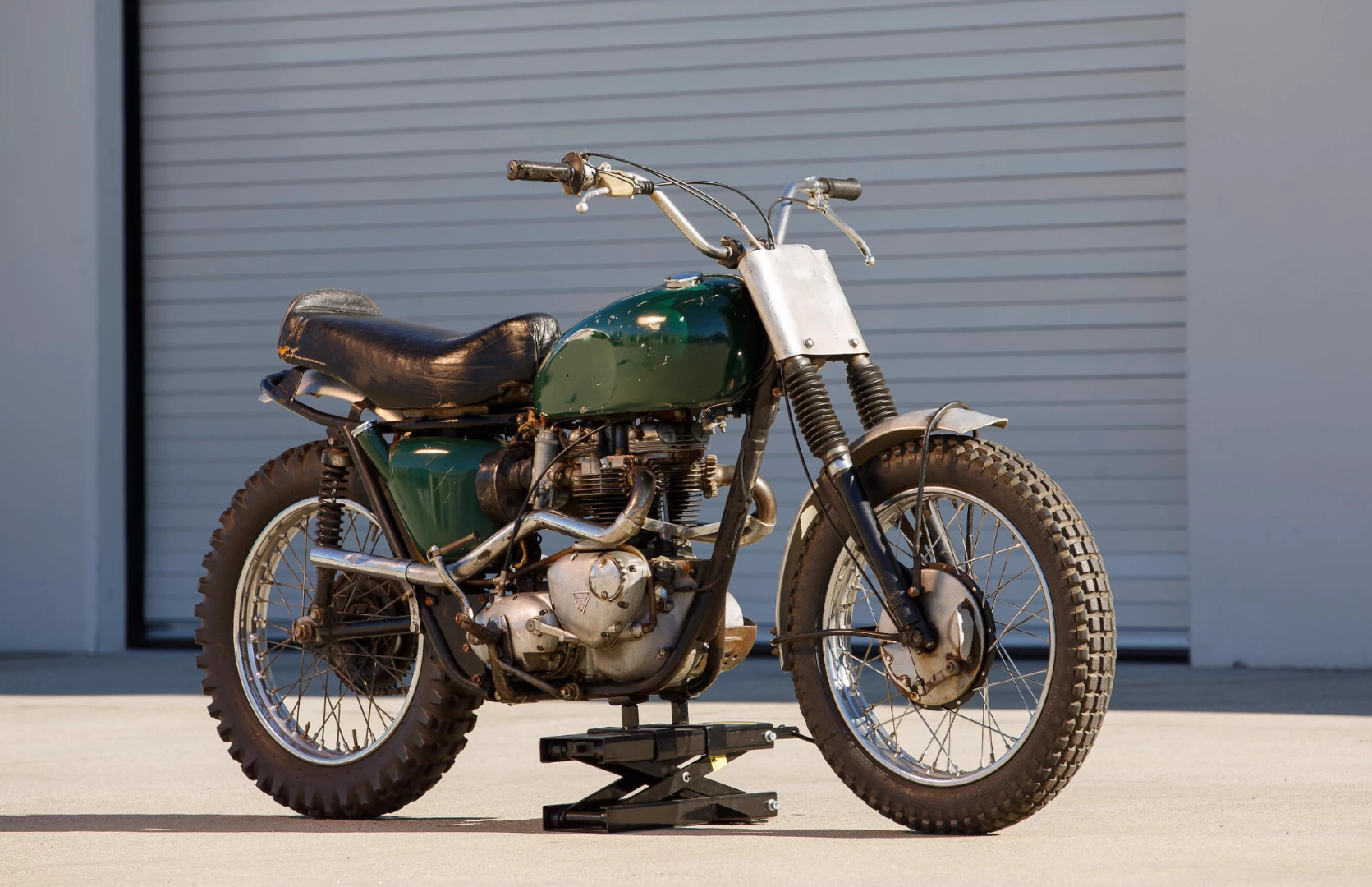 Finally, there's a second McQueen bike at the Bonhams auction - a 1963 Triumph Bonneville Desert Sled ridden extensively by Steve McQueen, modified by his friend and trail riding buddy Bud Ekins and painted by Kenny Howard (better known as Von Dutch). That's quite some pedigree and although the price estimate from the auctioneers is only $50,000 to $60,000, when Steve McQueen is involved anything might happen. A Kawasaki 125 two-stroke owned by McQueen and painted by Von Dutch sold for $55,000.