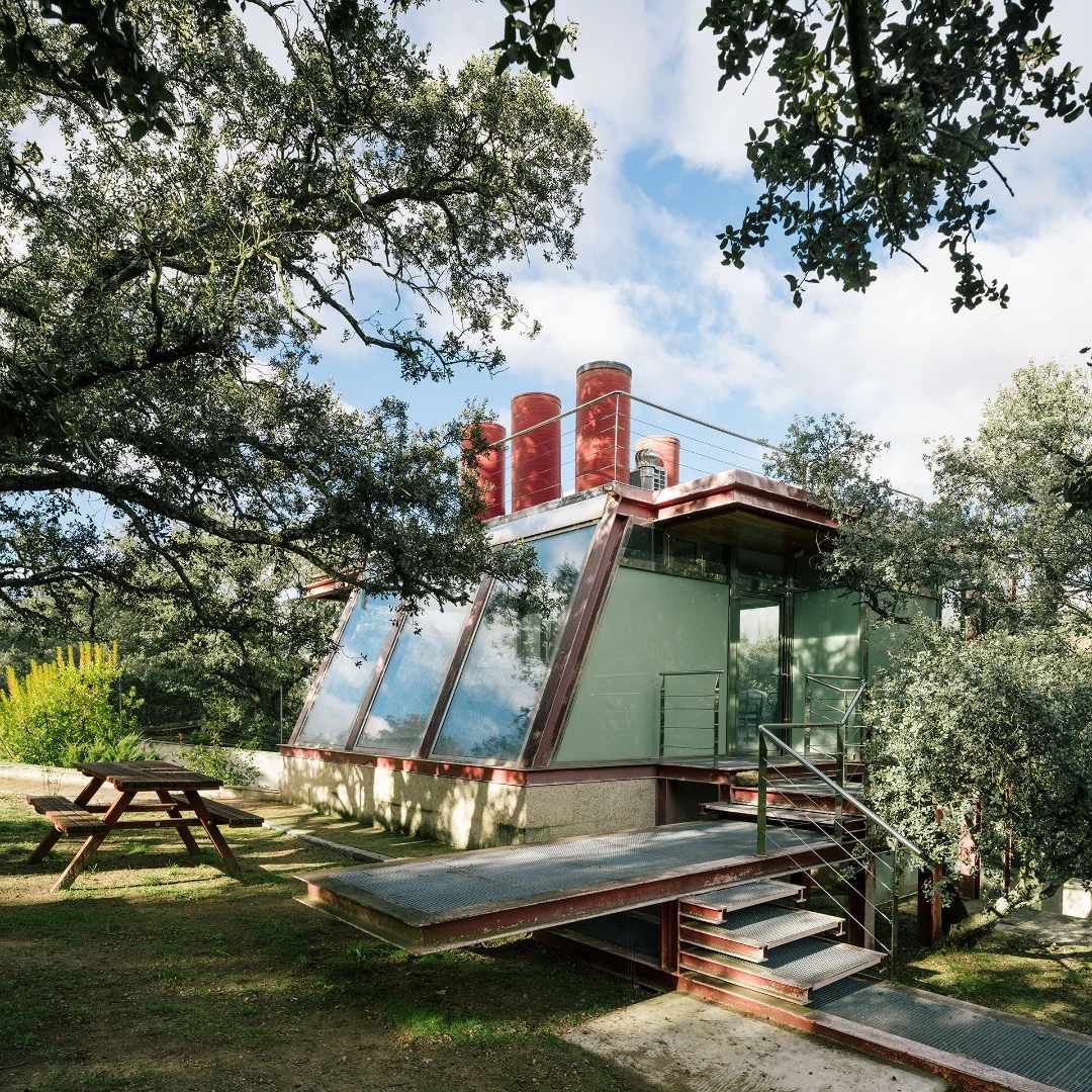 The Hidden Pavilion is located in a forest northwest of Madrid, Spain