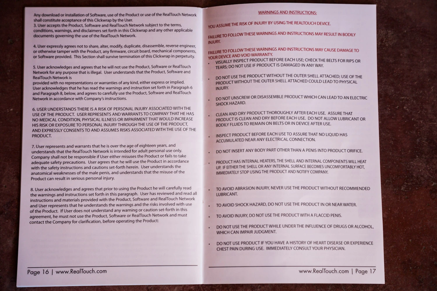 Two out of four total pages in the manual dedicated to making users fear for the safety of their "anatomically weak" penises