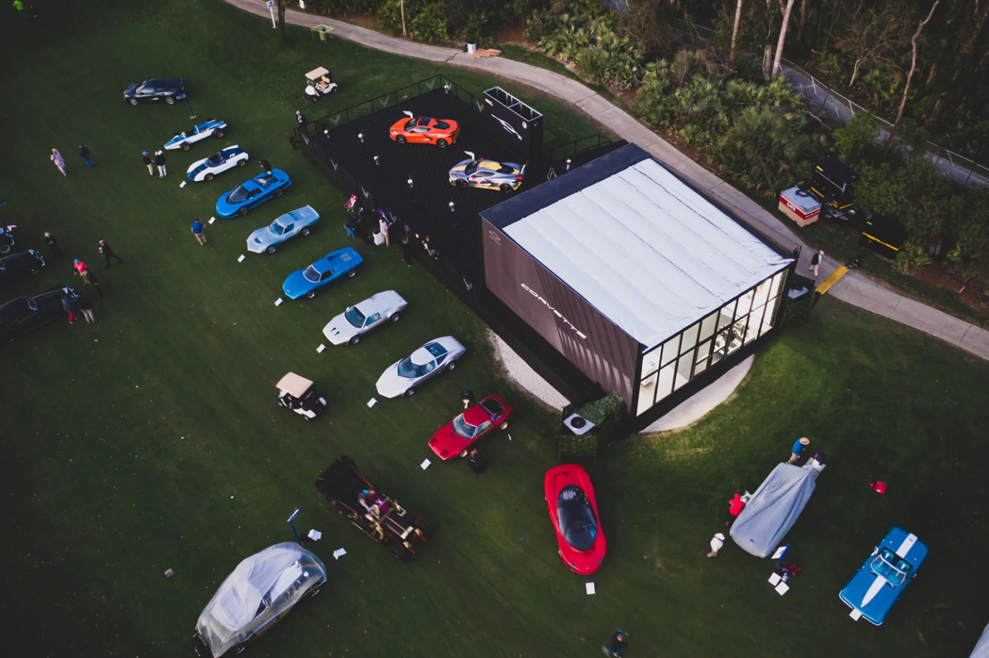 The Amelia Concours’ Silver Anniversary field included a remarkably complete mid-engined Corvette reunion including the 1964 Corvette GS IIB, CERV I, CERV II, CERV III, Corvette XP-819. XP-895, XP-897 GT, Aerovette, and the Indy Corvette. They were all there to celebrate the arrival of the mid-engine C8 Corvette.