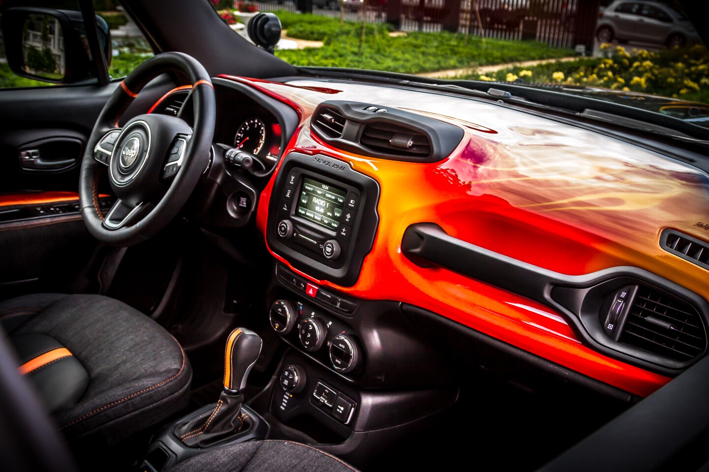 The dashboard matches the hood