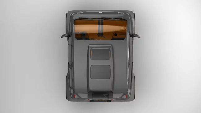 From the top, the car is almost square