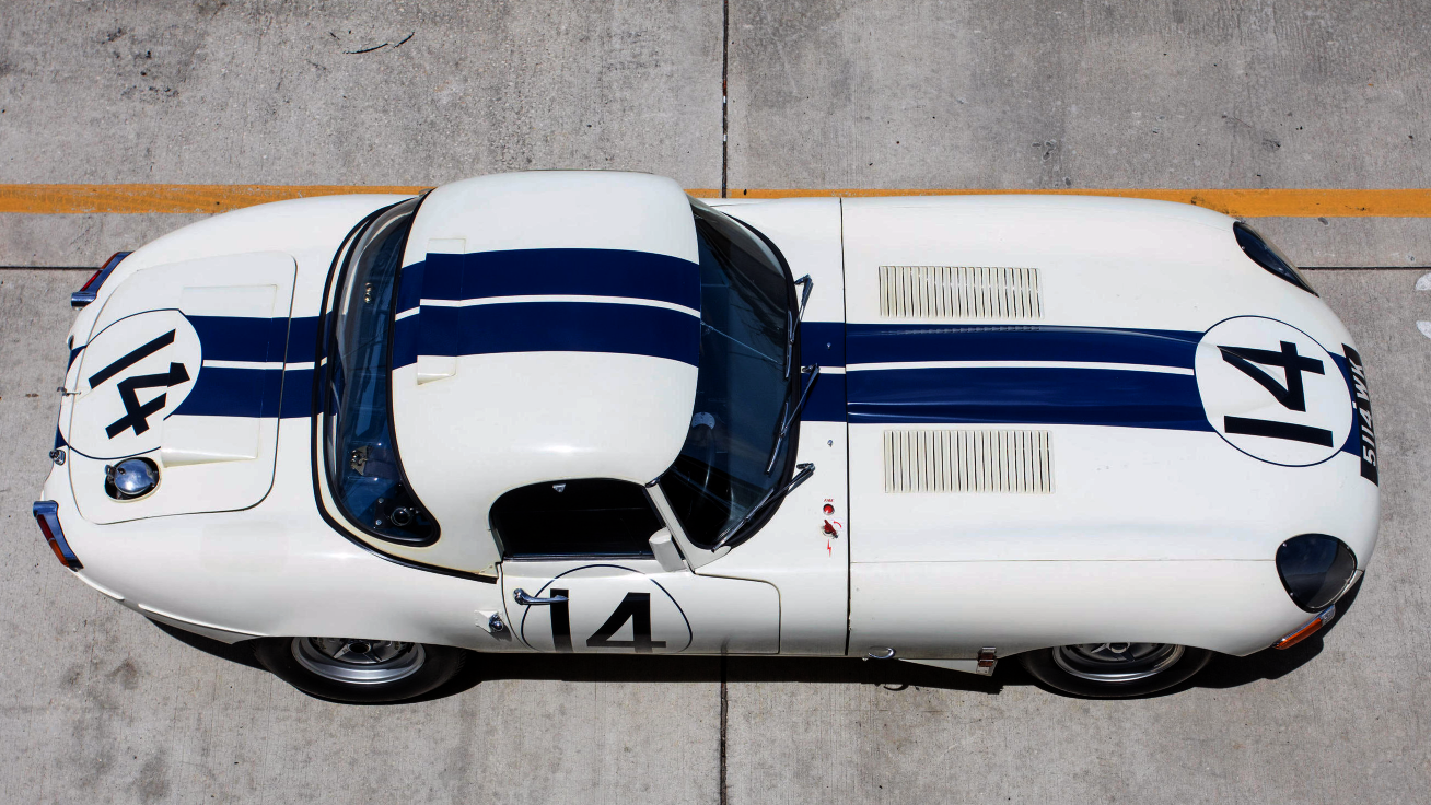 This 1963 Jaguar E-Type Lightweight retains its original aluminum coachwork and matching-numbers alloy engine, so it is as authentic and original as possible. These cars are rare with only 12 having been produced by the Jaguar factory. The most recent example to reach auction was in January 2017 when an identical car sold for $7,370,000. Official Auction Description: Bonhams Lot 52