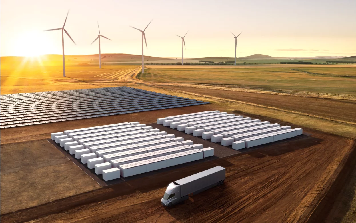 Tesla's Megapack batteries can hook up directly to solar via a DC connection for wall-to-wall renewable plants