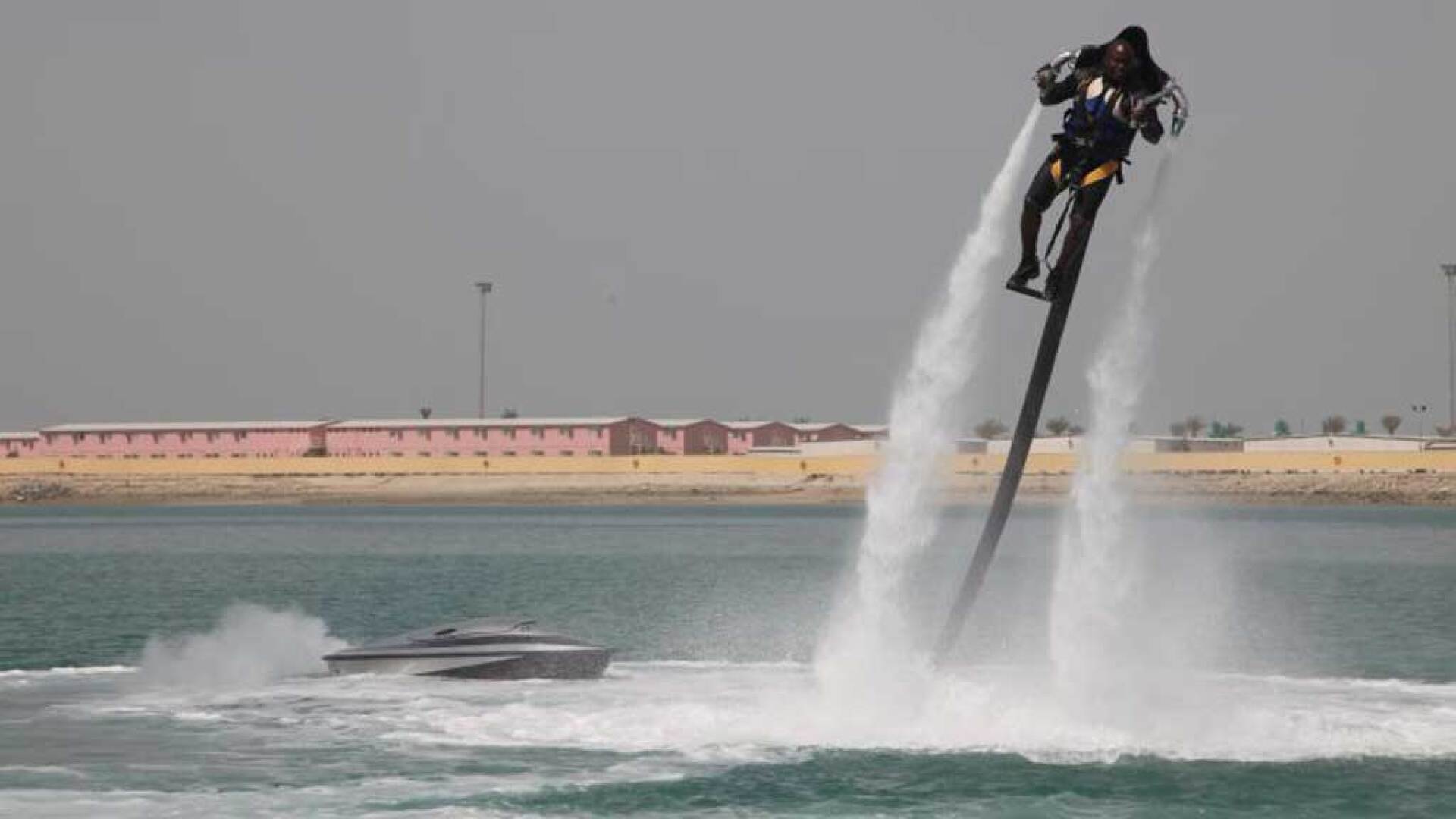 Waterpropelled JetlevFlyer personal jetpack set for release