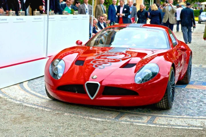 The Alfa Romeo TZ3 Corsa was officially unveiled at the 2010 Concorso d'Eleganza Villa d'Este.