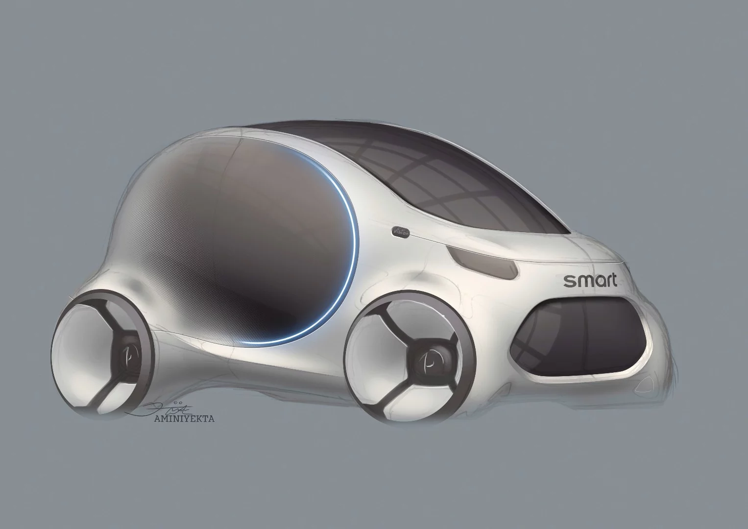 Sketch of the Smart Vision EQ ForTwo concept