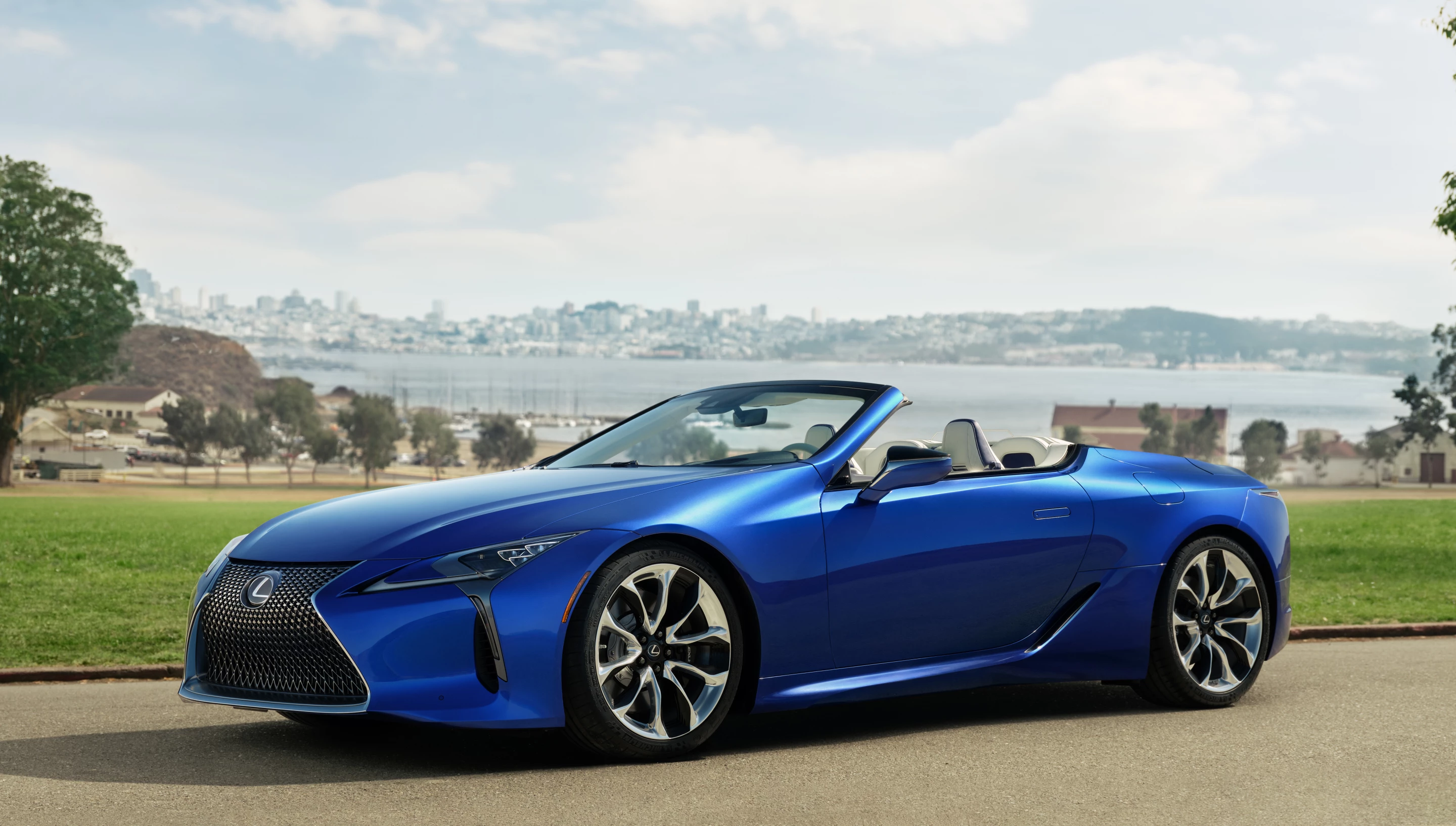 The Lexus LC 500 Convertible is on show at the LA Auto Show in production trim
