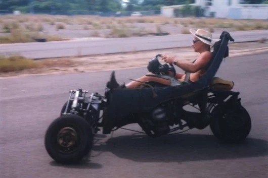 An early three-wheel prototype of the TVA Gazelle tilting 4-wheeler concept