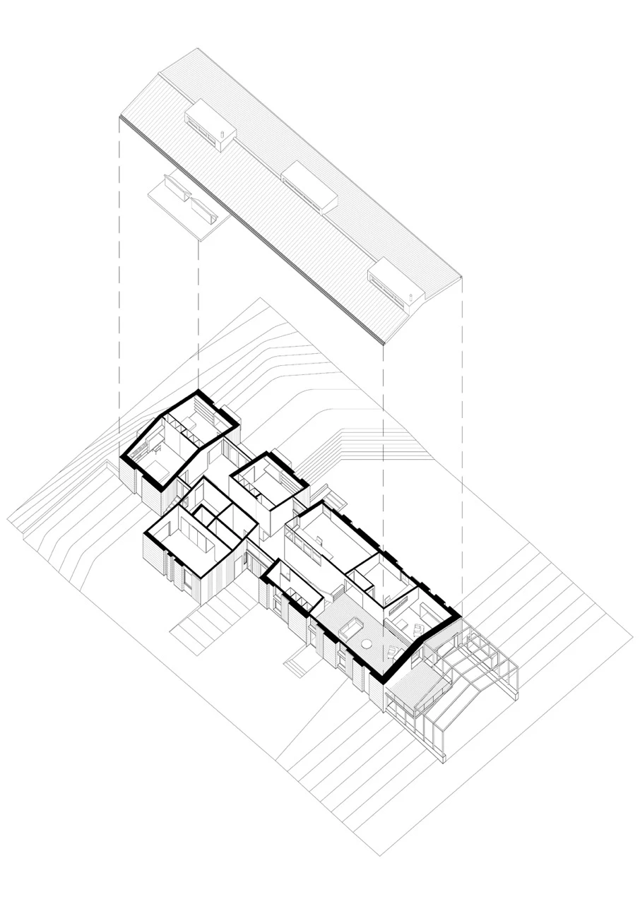 Architectural drawing of the MMMMMS House (Image: Anna & Eugeni Bach)