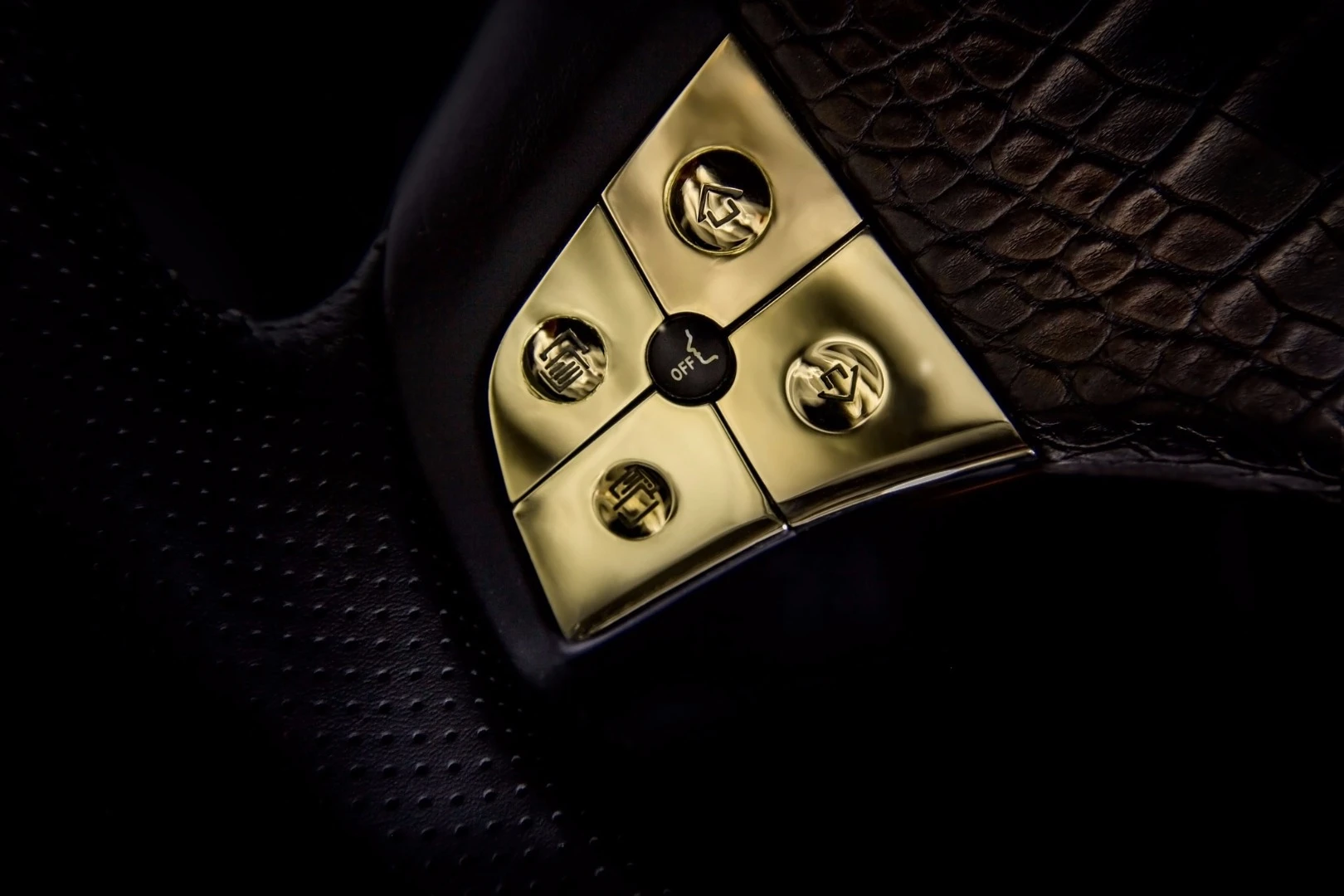 Gold steering wheel buttons