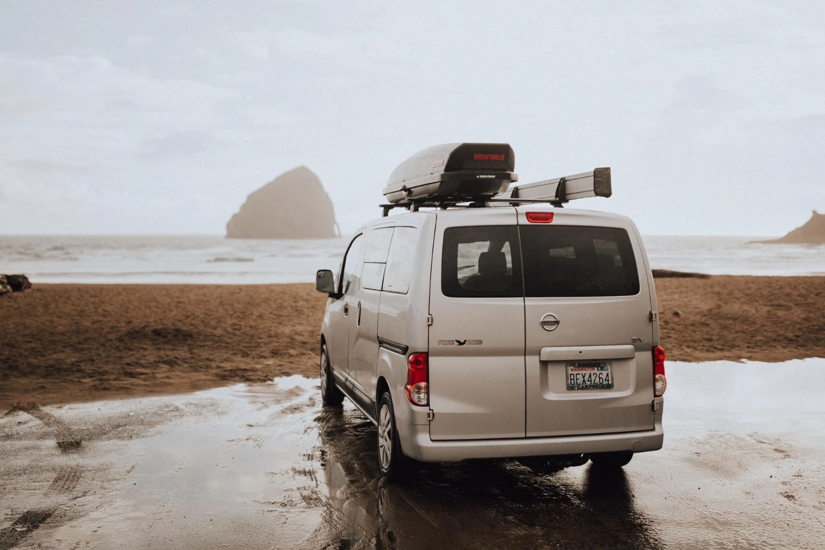 The Free Bird uses a "Slide and Glide" camping furniture installation system offering five-minute transformation between camping and cargo formats