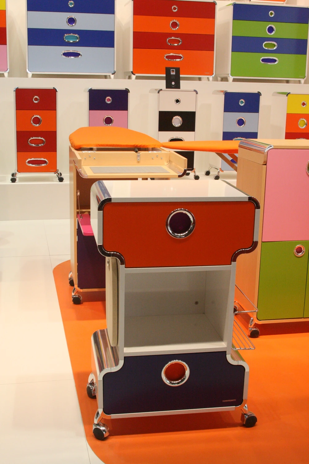 Foppapedretti's colorful Trax Collection, designed by Luca Trazzi (Photo: Bridget Borgobello/Gizmag)