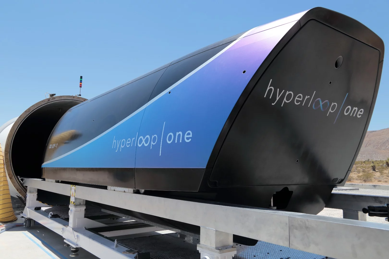 Hyperloop One's XP-1 pod is 8.7 m long, 2.7 m wide and 2.4 m tall (28.5 x 8.9 x 7.9 ft)