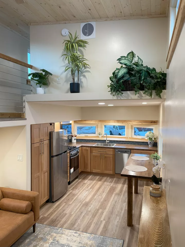 The Perpetua's kitchen is spacious and includes a dining area