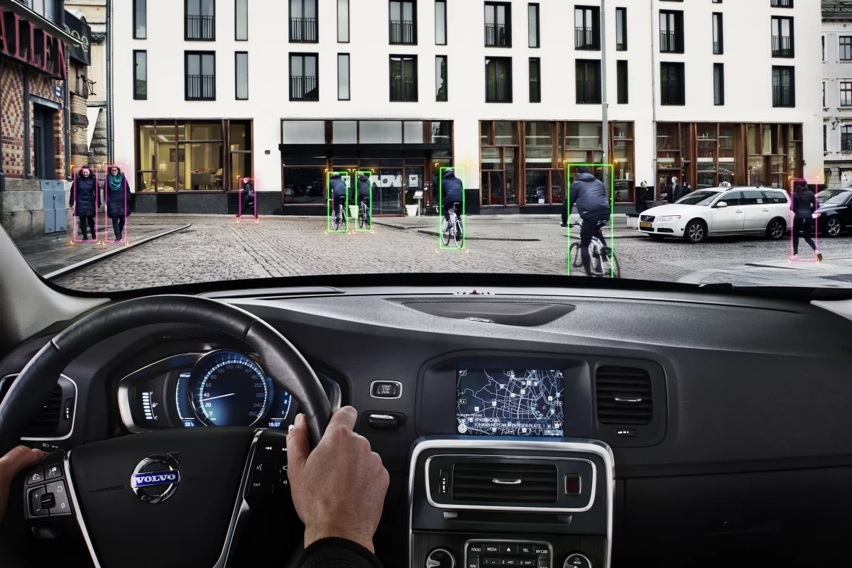 Volvo's Pedestrian and Cyclist Detection with full auto brake system can ascertain the moving pattern of pedestrians and cyclists