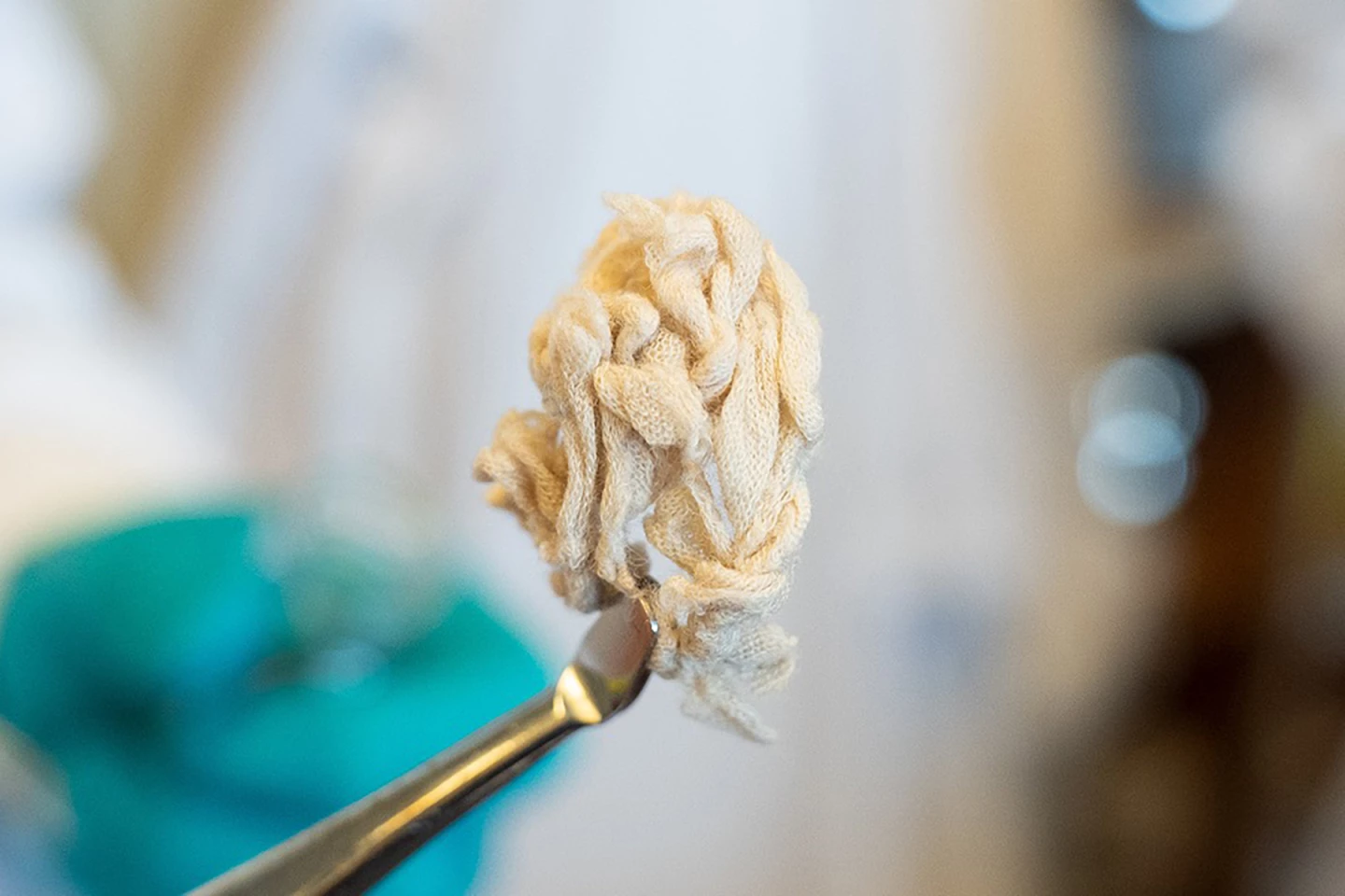 Intact cotton left after the depolymerization process