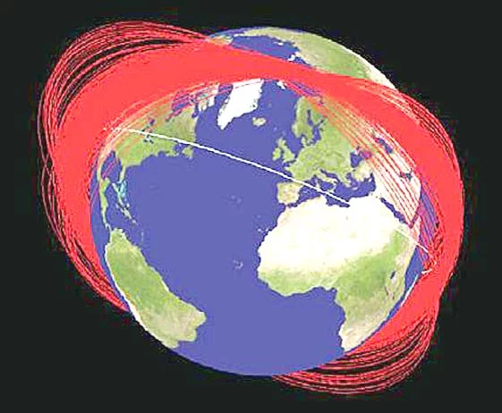 Orbital dispersion of debris 1 month following Chinese ASAT test (Image: NASA)