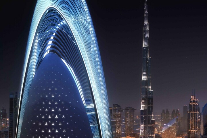 Mercedes-Benz Places in Dubai will reach an impressive supertall height of 341 m (1,118 ft)