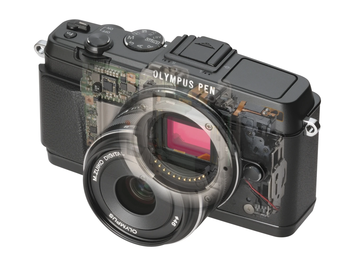 The Olympus PEN E-P5 features the same 4/3" (17.3 x 13 mm) 16-Megapixel Live MOS sensor which impressed so much in the OM-D E-M5