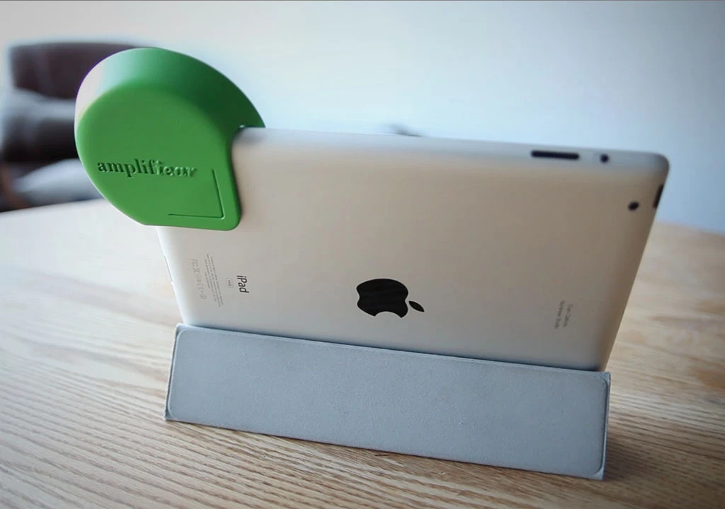 The Amplifiear easily clips on to the iPad 2 and third-generation iPad