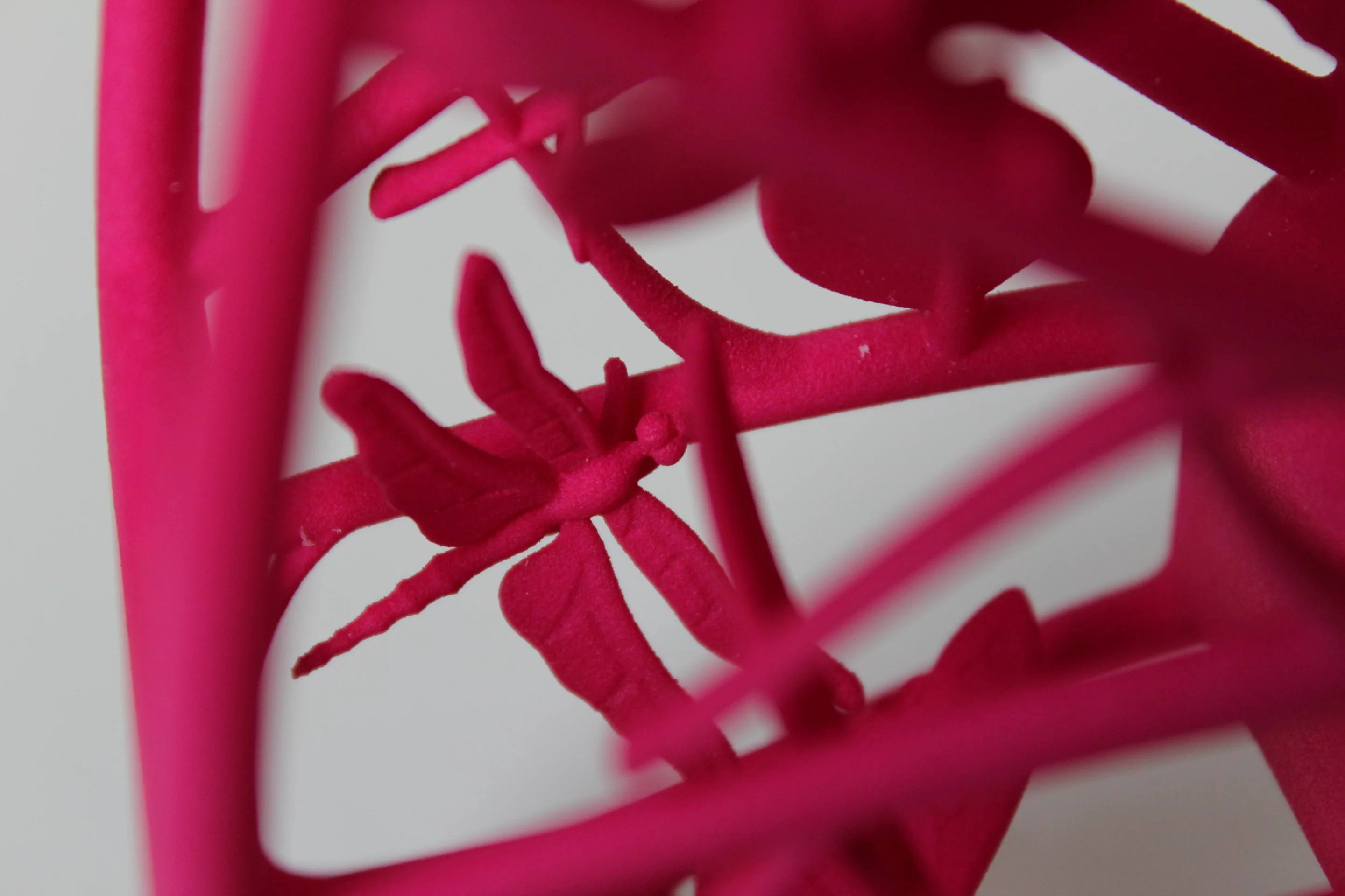 The stunning detail of the 3D printed body of the ODD guitar