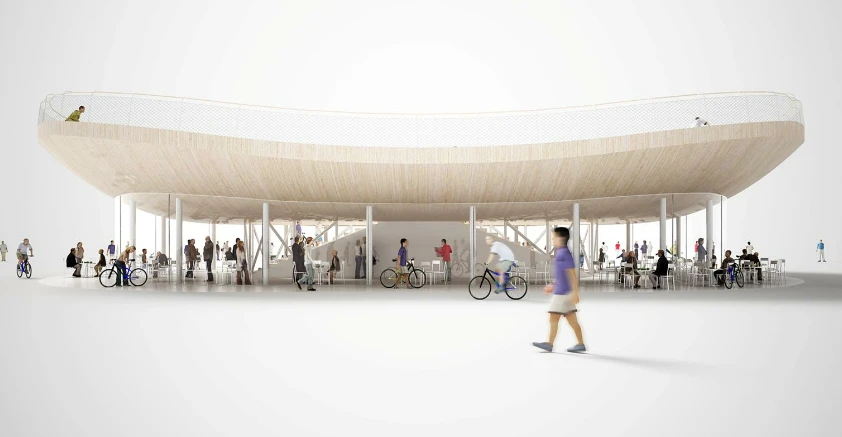 In a move likely to instill a sudden pang of inadequacy in bicycle clubs the world over, NL Architects has cooked up a concept both radical and supremely simple: a bicycle club with a velodrome on the roof