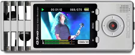 Turning the Q3HD on its side offers users widescreen playback