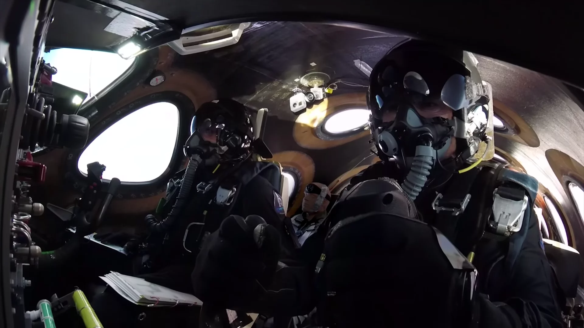 View inside the cockpit during Virgin Galactic's latest testing of its spaceplane