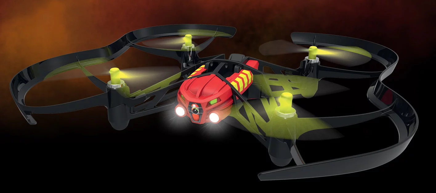 The Parrot Airborne Night Drone can be used indoors or outside and users controlling it with a smartphone or tablet can take aerial photographs while flying