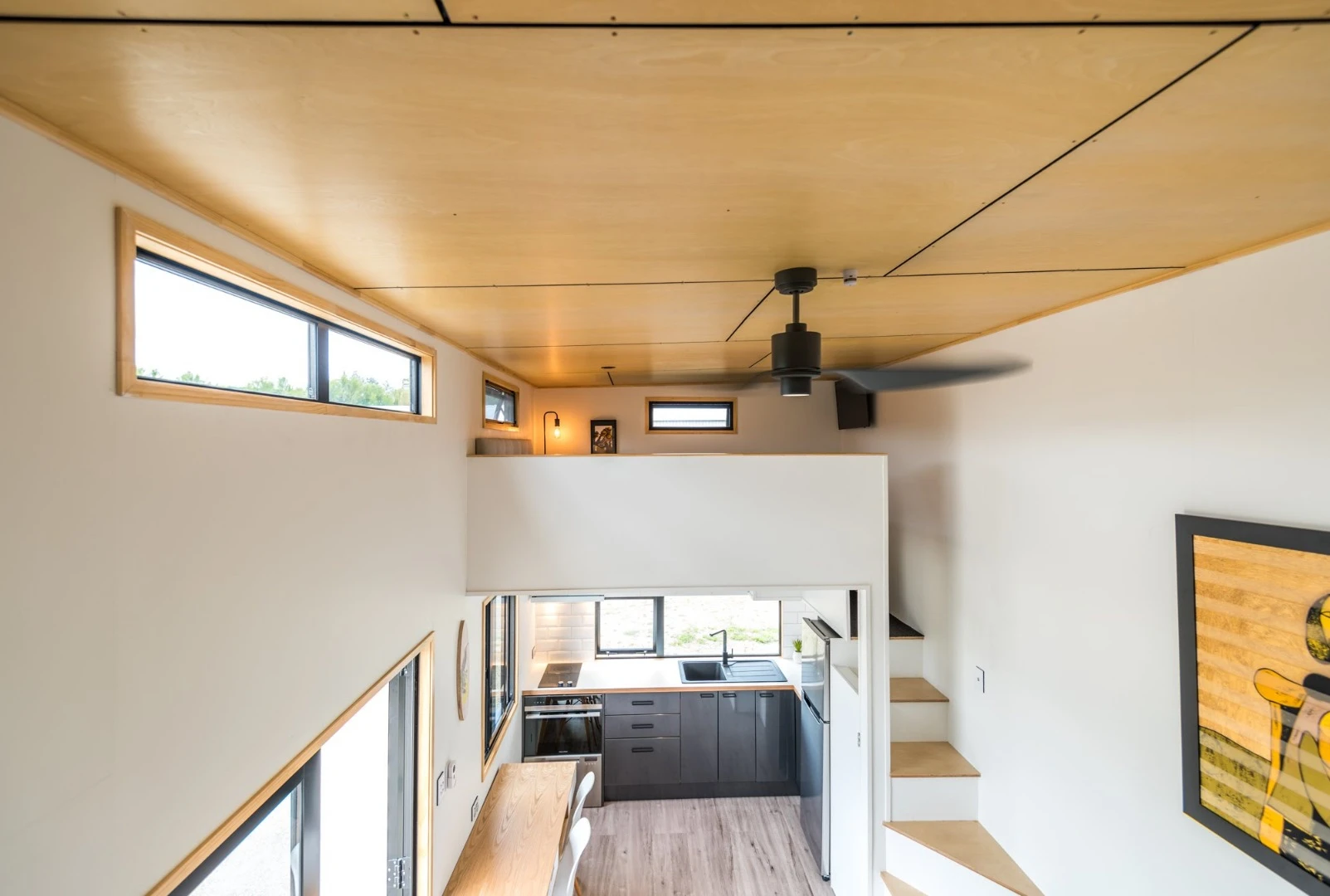 Ceiling fans allow air flow throughout the home