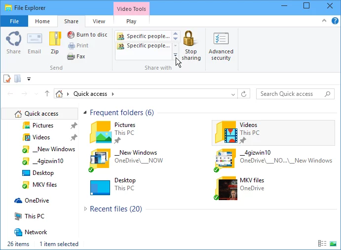 File Explorer has been streamlined
