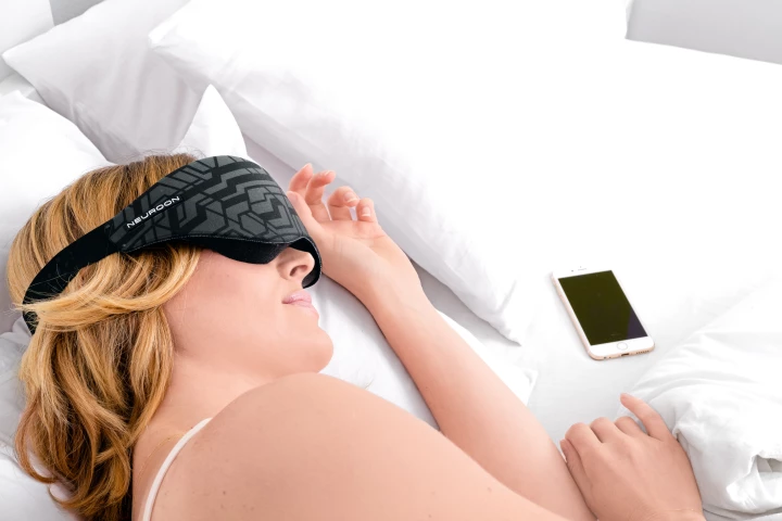 The Neuroon sleep mask monitors your sleep wirelessly and provides custom bright light therapy