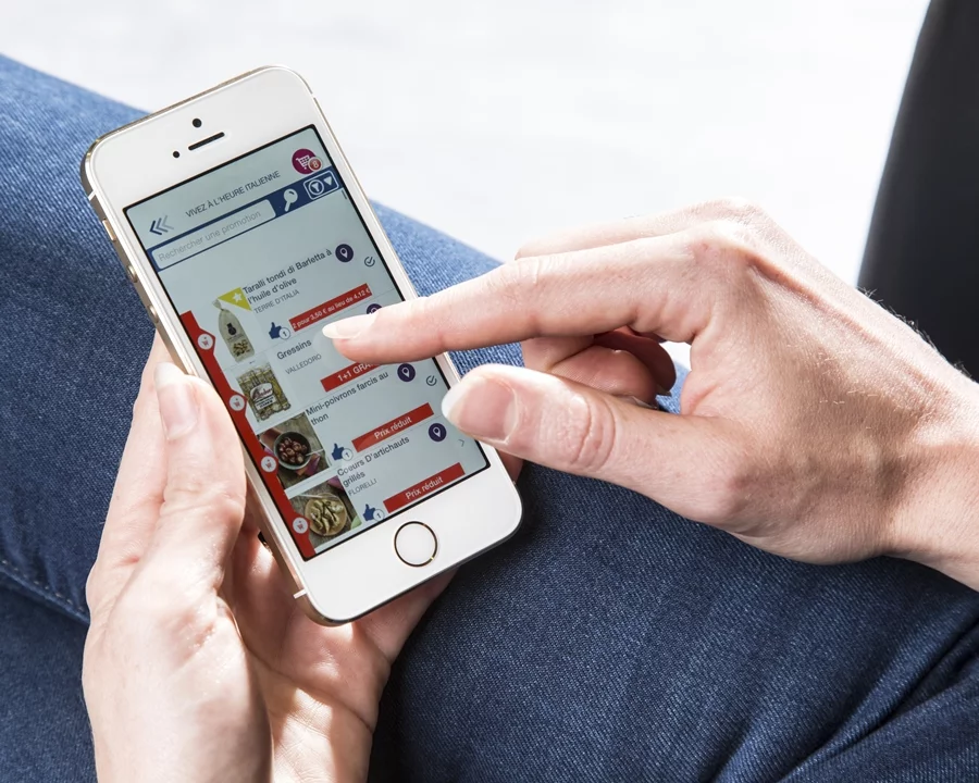 The accompanying app provides in-store directions to shopping list items via an app running on a smartphone