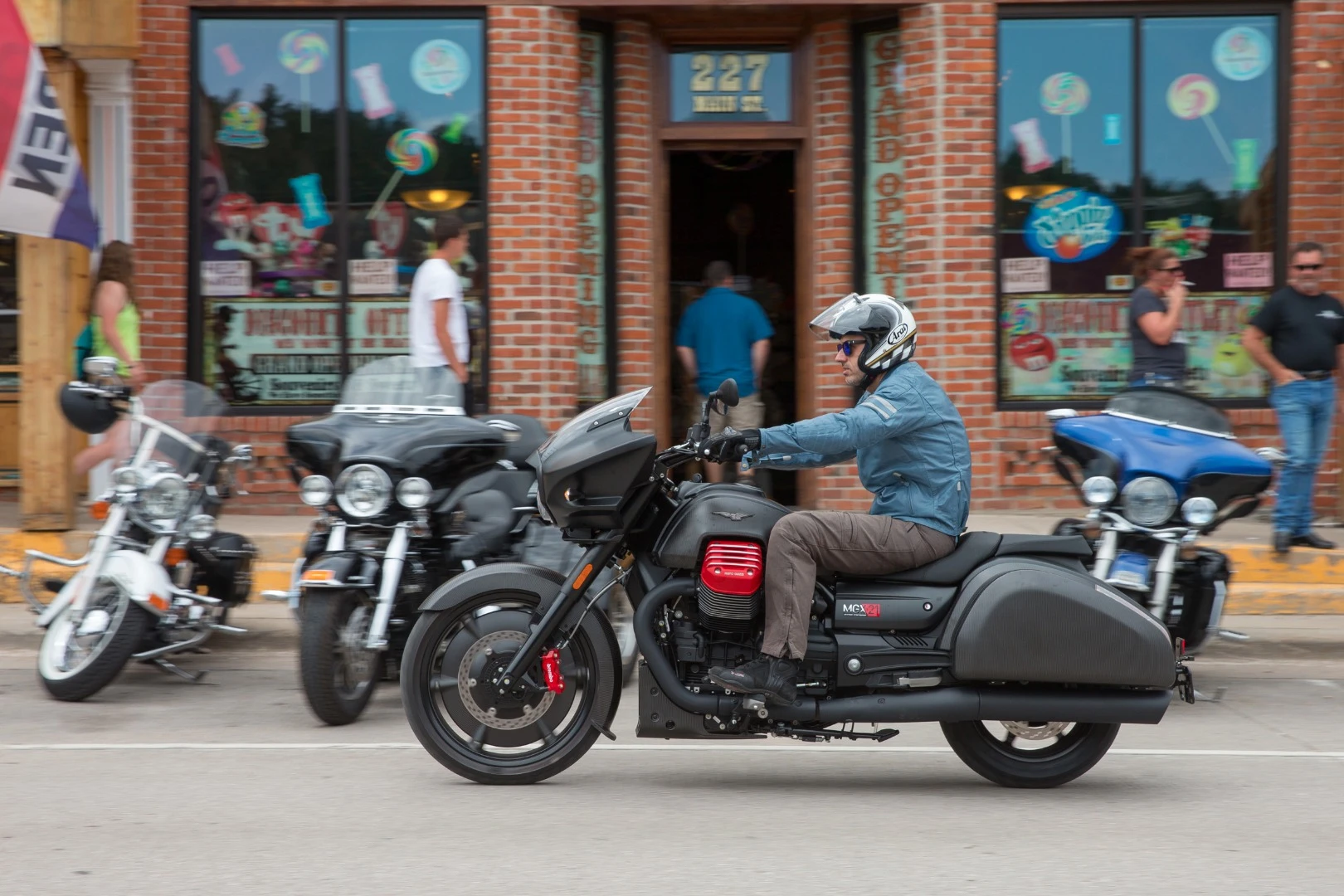 While blacked out bikes are popular, the Flying Fortress will stand out with its splashes of red