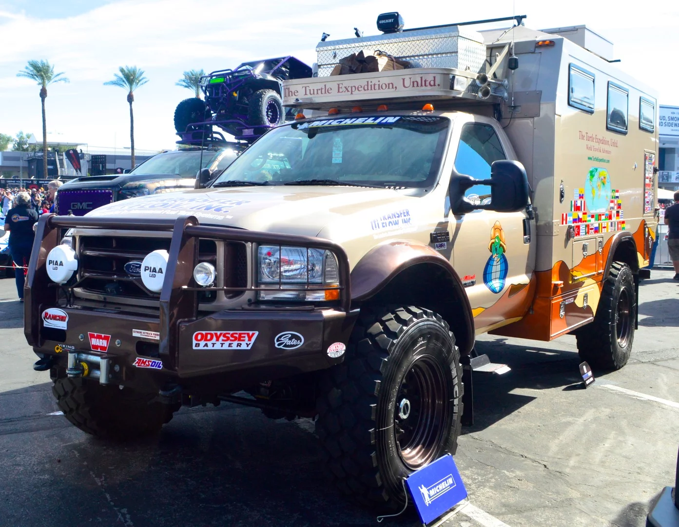 The Turtle V is based on a Ford Super Duty F-550 4x4, according to the Turtle Expedition website