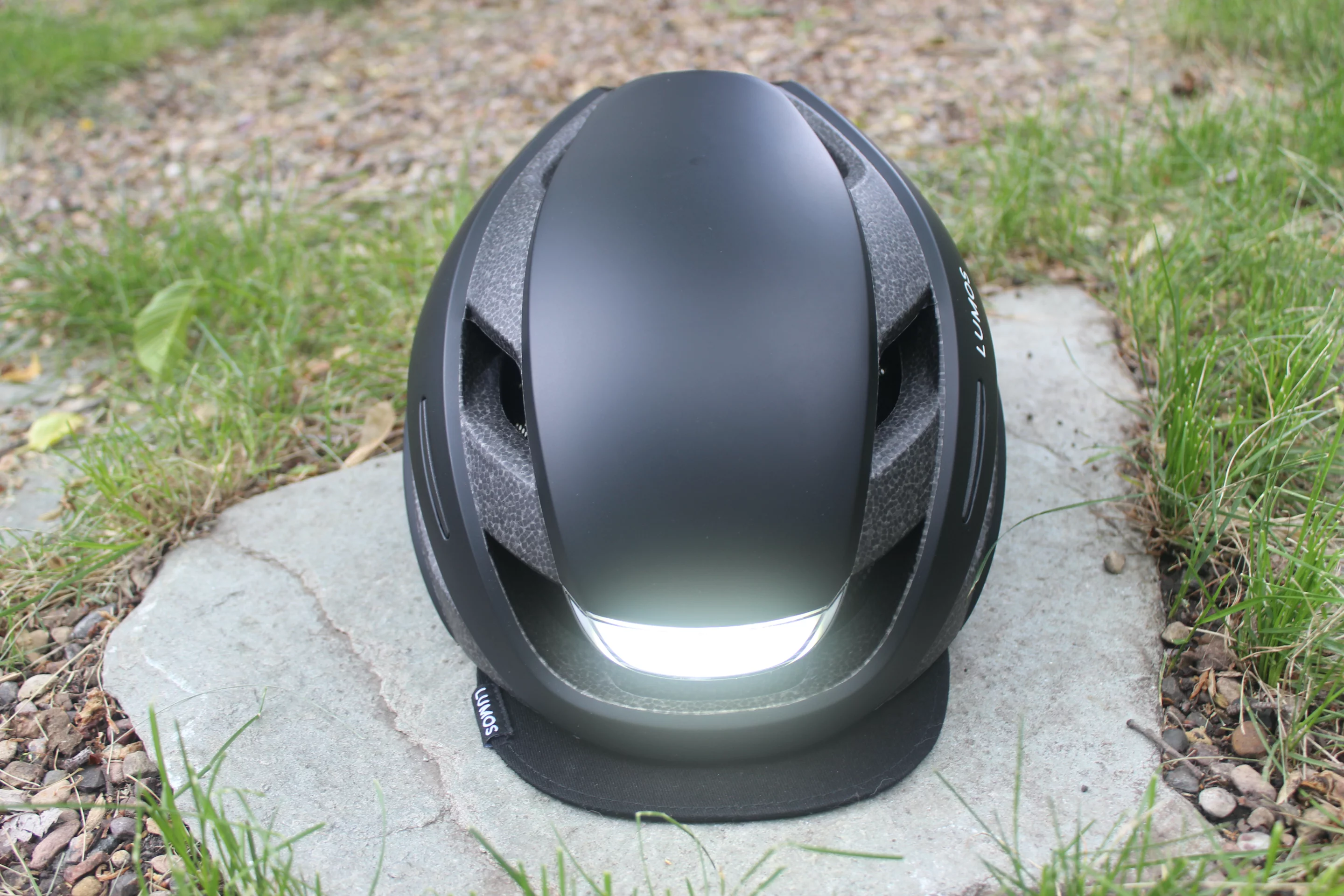 The Lumos Ultra features 30 white LEDs in its headlight panel, and a total of 64 red/amber LEDs in back