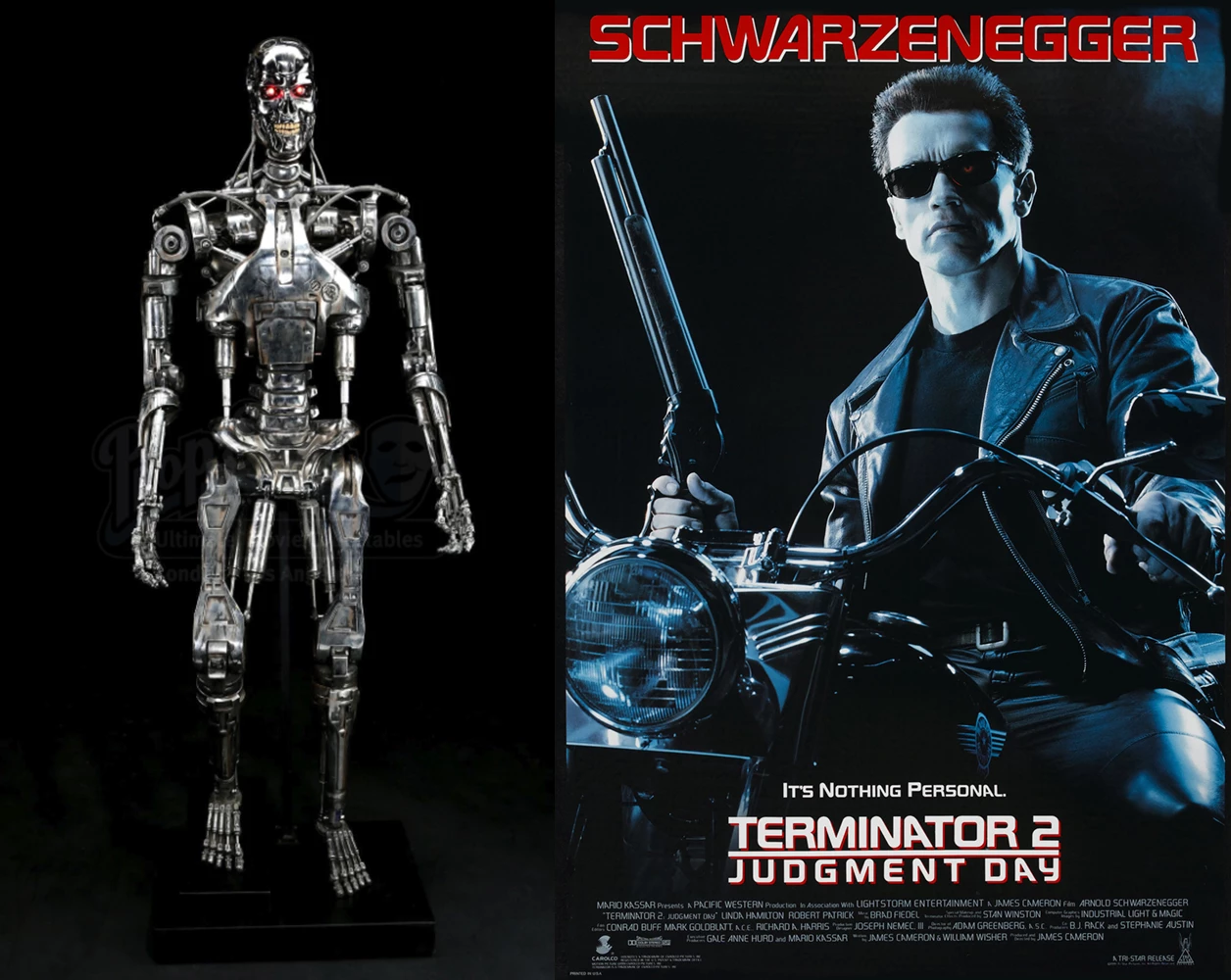 This full-size "T-800 Endoskeleton" from "Terminator 2: Judgement Day" (1991) was sold for £ 75,000 ( $100,238 ) at Propstore on 11 November 2021