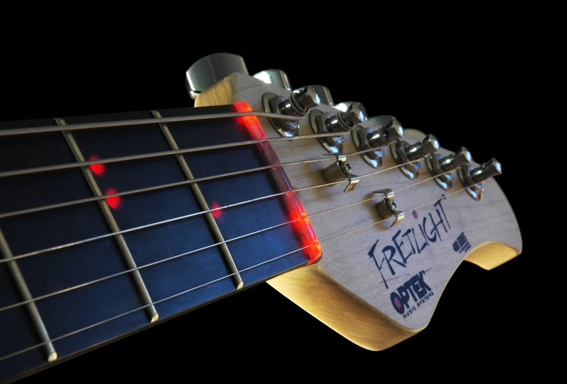 Each model features a thin LED circuit layer topped by an advanced polymer fingerboard that allows the lights to show through only when lit