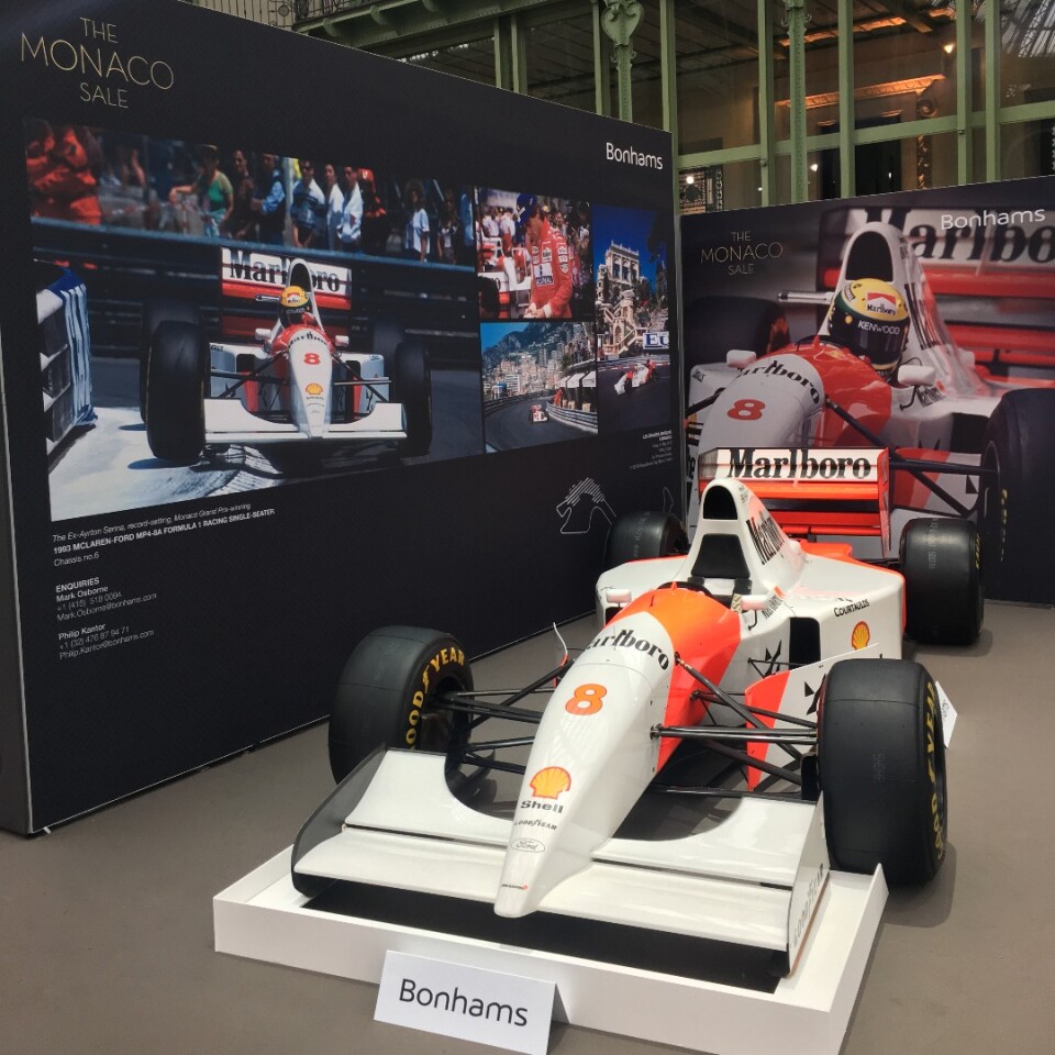 Ayrton Senna's 1993 McLaren-Ford MP4/8A will be going to auction at Bonhams' Monaco sale which is run in conjunction with the Grand Prix de Monaco Historique on May 11, 2018 and it was taken to Retromobile to promote interest. Senna drove this car (chassis #6) in eight races during the 1993 Formula 1 World Championship season with the undoubted highlight being a win in the 1993 Monaco Grand Prix. The car will be auctioned almost 25 years to the day after that win and estimates of the price aren't being disclosed other than a price in excess of £5,000,000.